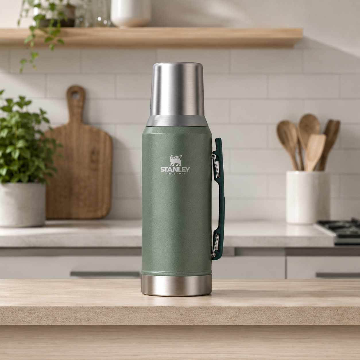 Termo Stanley Mate System de 1,2 litros, en acero inoxidable verde